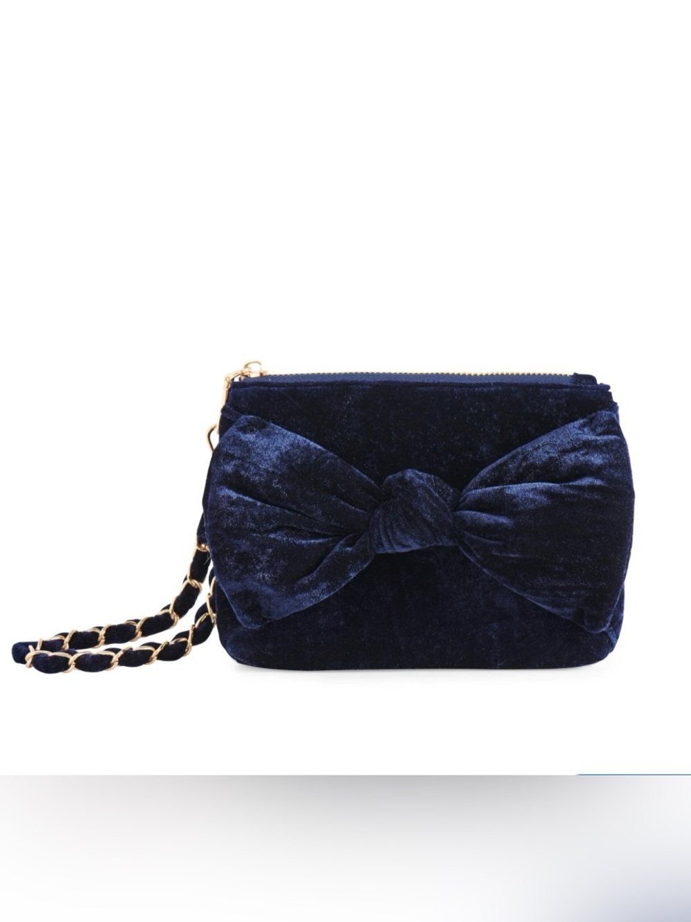 Shiraleah Bea Bow Navy Velvet Wristlet